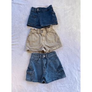 Junior Girls Short Lot of Three, Demin/Khaki, Size XS Skort, Express, Shein